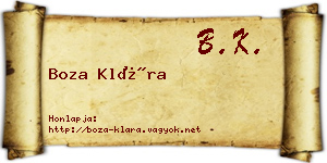 Boza Klára névjegykártya
